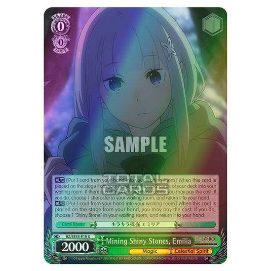 Weiss Schwarz - Re:ZERO - Starting Life in Another World - The Frozen Bond - Mining Shiny Stones, Emilia (U) RZ/SE35-E18 (Foil)