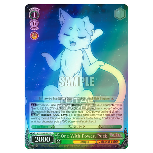 Weiss Schwarz - Re:ZERO - Starting Life in Another World - The Frozen Bond - One With Power, Puck (U) RZ/SE35-E20 (Foil)
