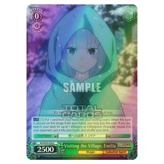Weiss Schwarz - Re:ZERO - Starting Life in Another World - The Frozen Bond - Visiting the Village, Emilia (C) RZ/SE35-E26 (Foil)