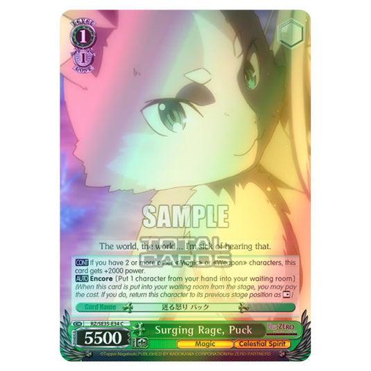 Weiss Schwarz - Re:ZERO - Starting Life in Another World - The Frozen Bond - Surging Rage, Puck (C) RZ/SE35-E34 (Foil)