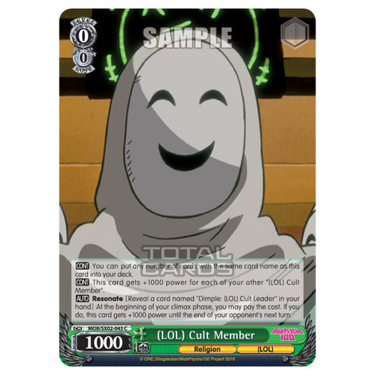 Weiss Schwarz - Mob Psycho 100 - (LOL) Cult Member (Common) MOB/SX02-043