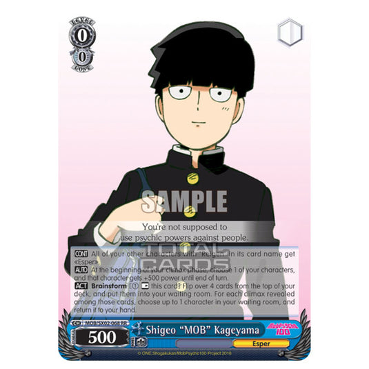 Weiss Schwarz - Mob Psycho 100 - Shigeo "MOB" Kageyama (Double Rare) MOB/SX02-068