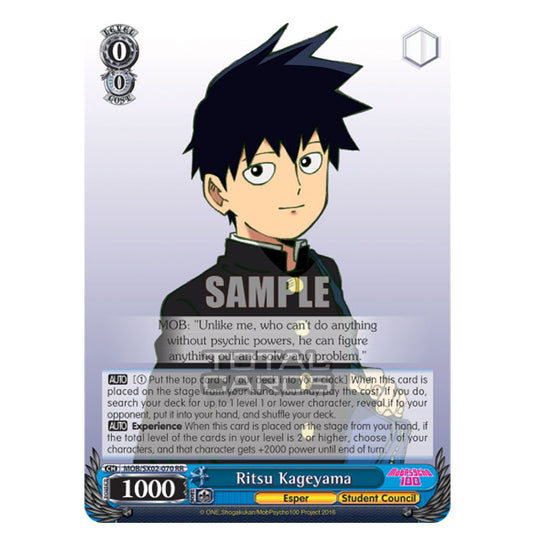 Weiss Schwarz - Mob Psycho 100 - Ritsu Kageyama (Double Rare) MOB/SX02-070