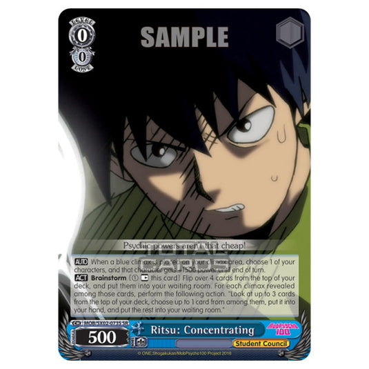 Weiss Schwarz - Mob Psycho 100 - Ritsu: Concentrating (Super Rare) MOB/SX02-073S