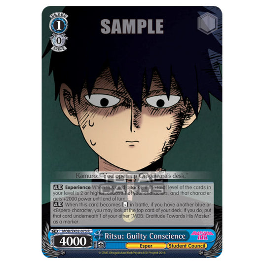 Weiss Schwarz - Mob Psycho 100 - Ritsu: Guilty Conscience (Rare) MOB/SX02-075