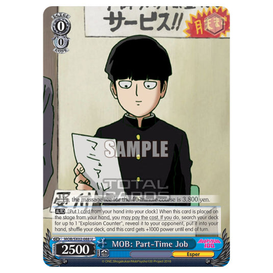 Weiss Schwarz - Mob Psycho 100 - MOB: Part-Time Job (Uncommon) MOB/SX02-088