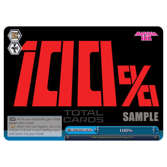 Weiss Schwarz - Mob Psycho 100 - 100% (Climax Rare) MOB/SX02-100