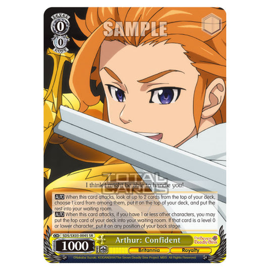 Weiss Schwarz - The Seven Deadly Sins - Arthur: Confident (SR) SDS/SX03-004S