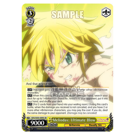 Weiss Schwarz - The Seven Deadly Sins - Meliodas: Ultimate Blow (SR) SDS/SX03-009S