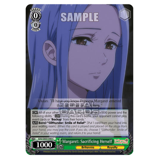 Weiss Schwarz - The Seven Deadly Sins - Margaret: Sacrificing Herself (C) SDS/SX03-040