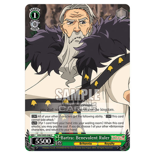 Weiss Schwarz - The Seven Deadly Sins - Bartra: Benevolent Ruler (C) SDS/SX03-046