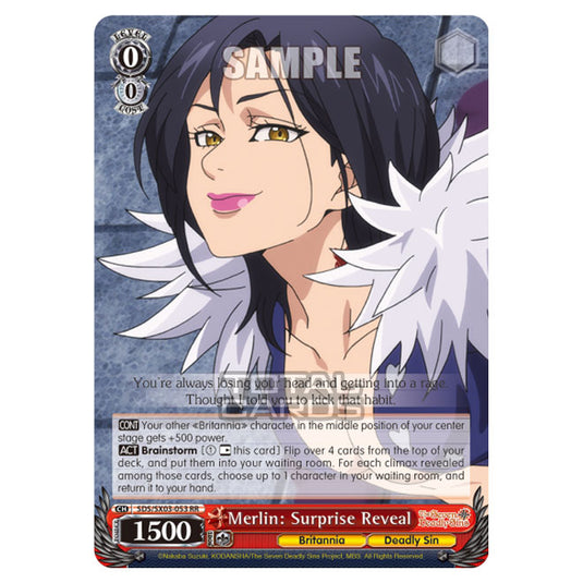 Weiss Schwarz - The Seven Deadly Sins - Merlin: Surprise Reveal (RR) SDS/SX03-053