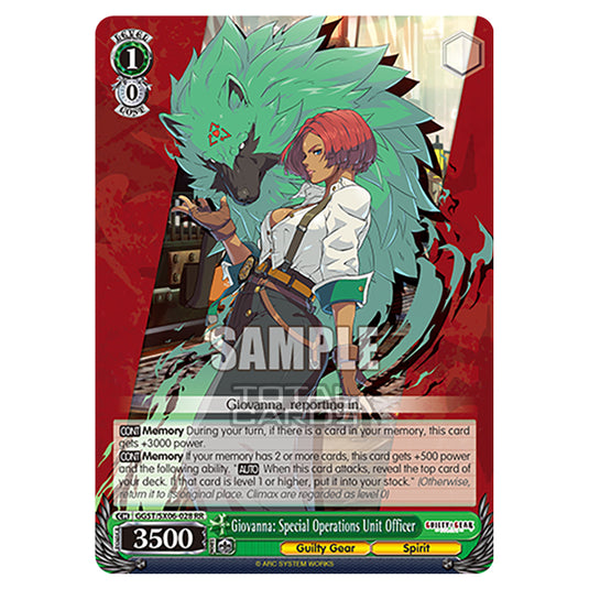 Weiss Schwarz - Guilty Gear Strive - Giovanna: Special Operations Unit Officer (RR) GGST/SX06-028