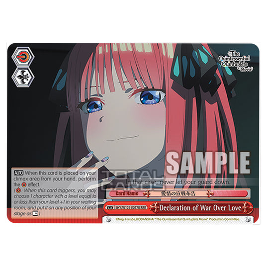 Weiss Schwarz - The Quintessential Quintuplets Movie - Declaration of War Over Love (RRR) 5HY/W101-E077R