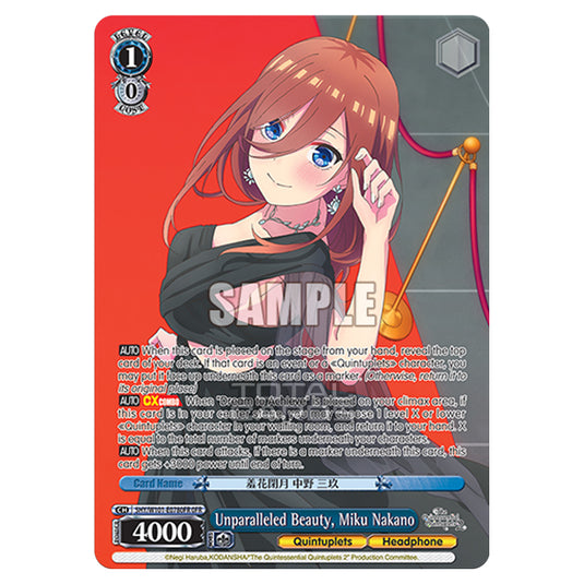 Weiss Schwarz - The Quintessential Quintuplets Movie - Unparalleled Beauty, Miku Nakano (OFR) 5HY/W101-E078OFR