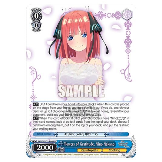 Weiss Schwarz - The Quintessential Quintuplets Movie - Flowers of Gratitude, Nino Nakano (R) 5HY/W101-E081