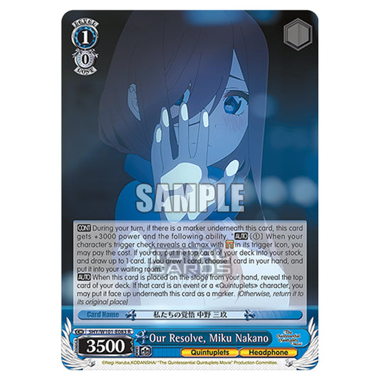 Weiss Schwarz - The Quintessential Quintuplets Movie - Our Resolve, Miku Nakano (R) 5HY/W101-E083
