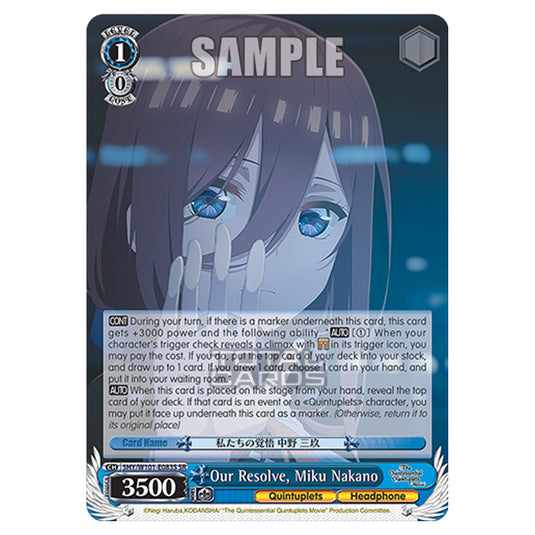 Weiss Schwarz - The Quintessential Quintuplets Movie - Our Resolve, Miku Nakano (SR) 5HY/W101-E083S