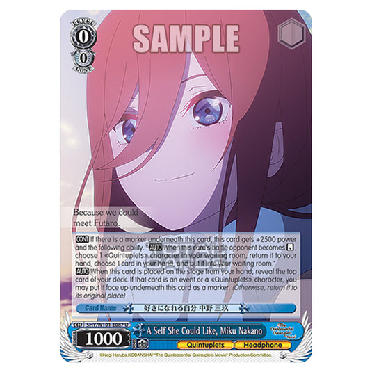 Weiss Schwarz - The Quintessential Quintuplets Movie - A Self She Could Like, Miku Nakano (U) 5HY/W101-E087