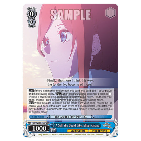 Weiss Schwarz - The Quintessential Quintuplets Movie - A Self She Could Like, Miku Nakano (SR) 5HY/W101-E087S