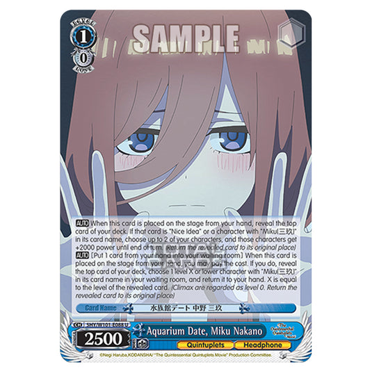 Weiss Schwarz - The Quintessential Quintuplets Movie - Aquarium Date, Miku Nakano (U) 5HY/W101-E088