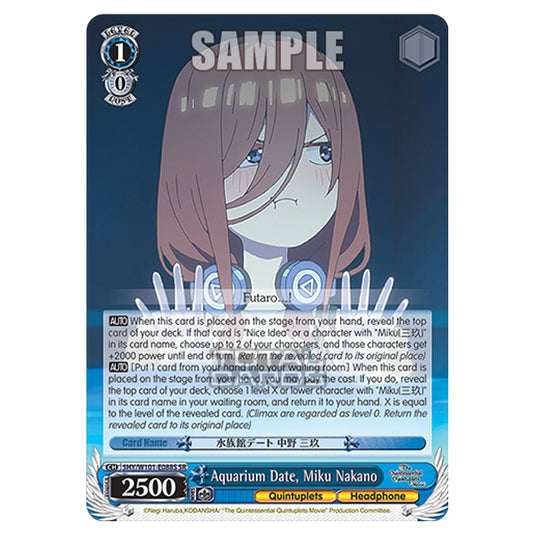Weiss Schwarz - The Quintessential Quintuplets Movie - Aquarium Date, Miku Nakano (SR) 5HY/W101-E088S