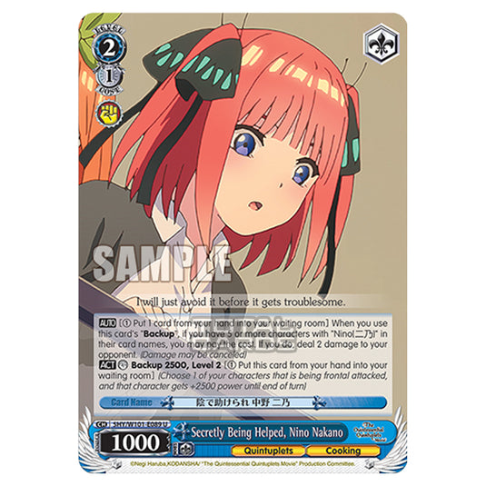 Weiss Schwarz - The Quintessential Quintuplets Movie - Secretly Being Helped, Nino Nakano (U) 5HY/W101-E089