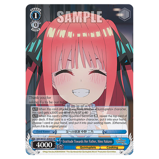 Weiss Schwarz - The Quintessential Quintuplets Movie - Gratitude Towards Her Father, Nino Nakano (SR) 5HY/W101-E093S