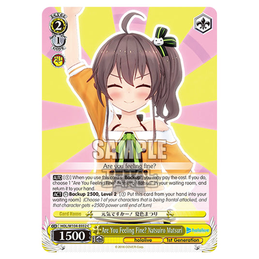 Weiss Schwarz - Hololive Production Vol. 2 - Are You Feeling Fine? Natsuiro Matsuri (C) HOL/W104-E032