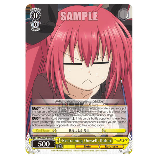 Weiss Schwarz - Date A Live - Restraining Oneself, Kotori (U) DAL/W79-E009