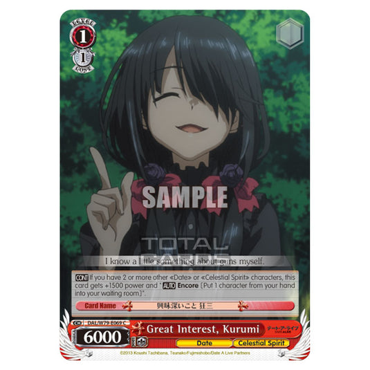 Weiss Schwarz - Date A Live - Great Interest, Kurumi (C) DAL/W79-E069