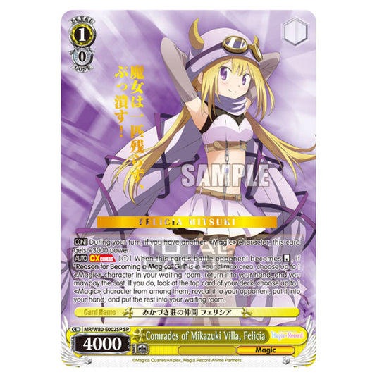 Weiss Schwarz - Magia Record: Puella Magi Madoka Magica Side Story - Comrades of Mikazuki Villa, Felicia (SP) MR/W80-E002SP