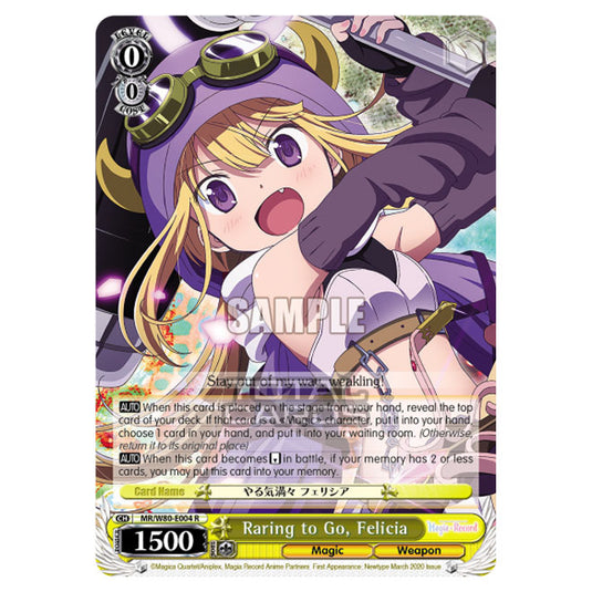 Weiss Schwarz - Magia Record: Puella Magi Madoka Magica Side Story - Raring to Go, Felicia (R) MR/W80-E004