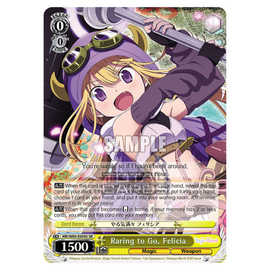 Weiss Schwarz - Magia Record: Puella Magi Madoka Magica Side Story - Raring to Go, Felicia (SR) MR/W80-E004S