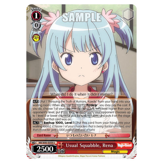 Weiss Schwarz - Magia Record: Puella Magi Madoka Magica Side Story - Usual Squabble, Rena (U) MR/W80-E058