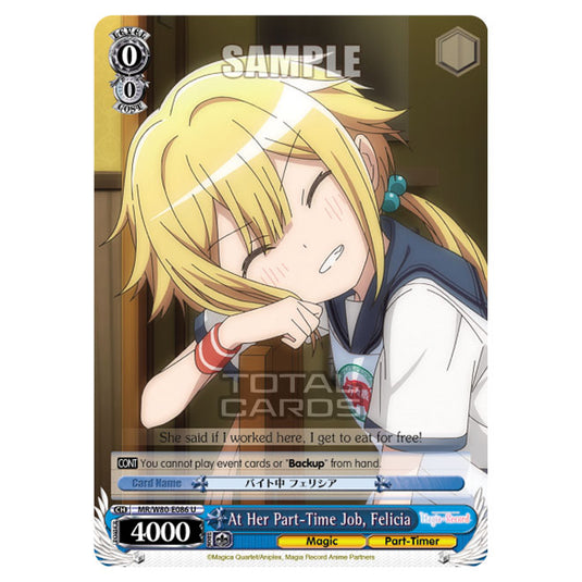 Weiss Schwarz - Magia Record: Puella Magi Madoka Magica Side Story - At Her Part-Time Job, Felicia (U) MR/W80-E086