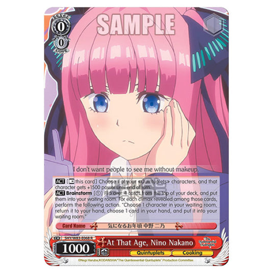 Weiss Schwarz - The Quintessential Quintuplets - At That Age, Nino Nakano (R) 5HY/W83-E068