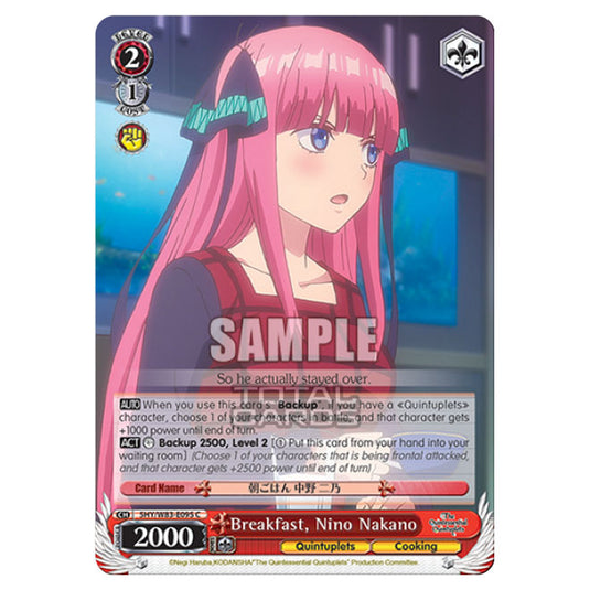 Weiss Schwarz - The Quintessential Quintuplets - Breakfast, Nino Nakano (C) 5HY/W83-E095