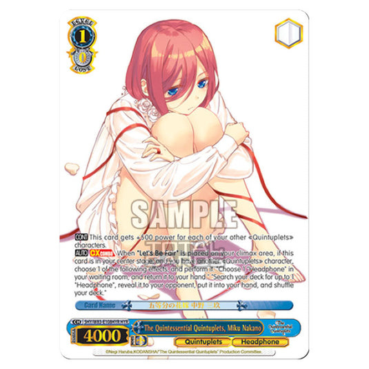 Weiss Schwarz - The Quintessential Quintuplets - The Quintessential Quintuplets, Miku Nakano (HYR) 5HY/W83-E108HYR