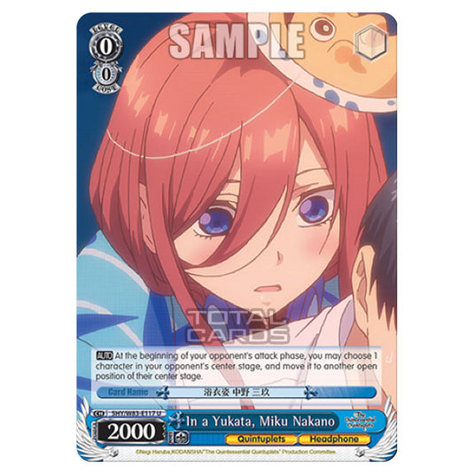 Weiss Schwarz - The Quintessential Quintuplets - In a Yukata, Miku Nakano (U) 5HY/W83-E117