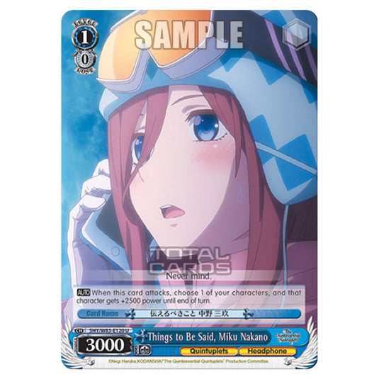 Weiss Schwarz - The Quintessential Quintuplets - Things to Be Said, Miku Nakano (U) 5HY/W83-E120