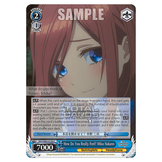 Weiss Schwarz - The Quintessential Quintuplets - How Do You Really Feel? Miku Nakano (C) 5HY/W83-E130