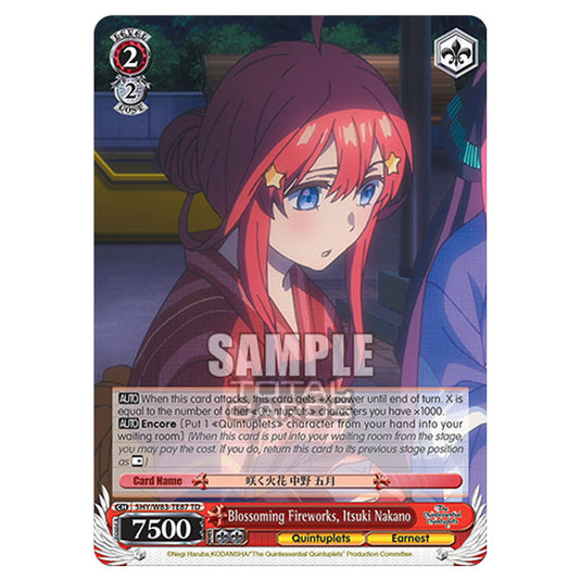 Weiss Schwarz - The Quintessential Quintuplets - Quintessential Box - Blossoming Fireworks, Itsuki Nakano (TD) 5HY/W83-TE87