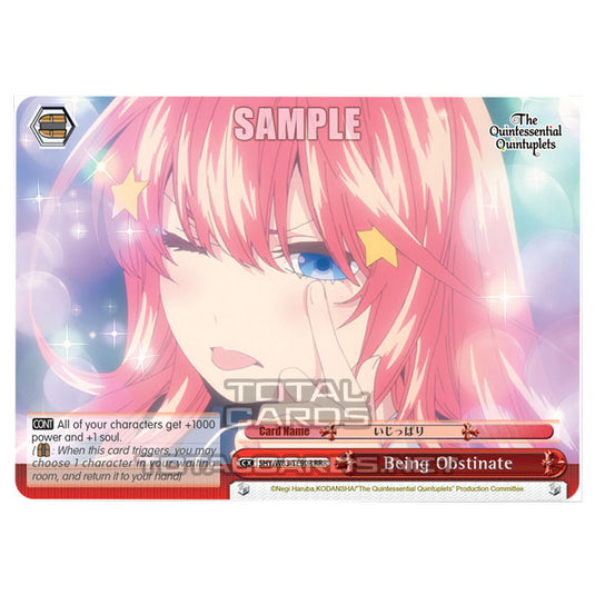 Weiss Schwarz - The Quintessential Quintuplets - Quintessential Box - Being Obstinate (RRR) 5HY/W83-TE90R