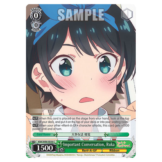 Weiss Schwarz - Rent-A-Girlfriend - Important Conversation, Ruka (C) KNK/W86-E036