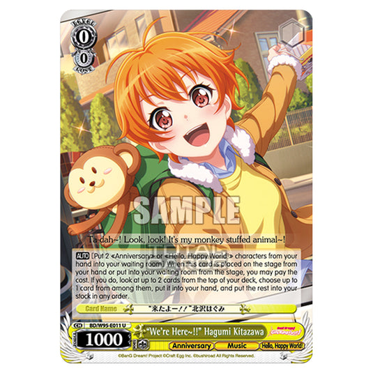Weiss Schwarz - BanG Dream! Girls Band Party! - 5th Anniversary - "We're Here~!!" Hagumi Kitazawa (U) BD/W95-E011