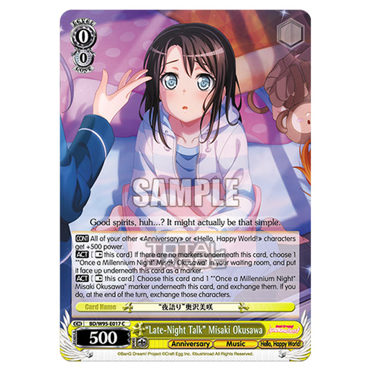 Weiss Schwarz - BanG Dream! Girls Band Party! - 5th Anniversary - "Late-Night Talk" Misaki Okusawa (C) BD/W95-E017