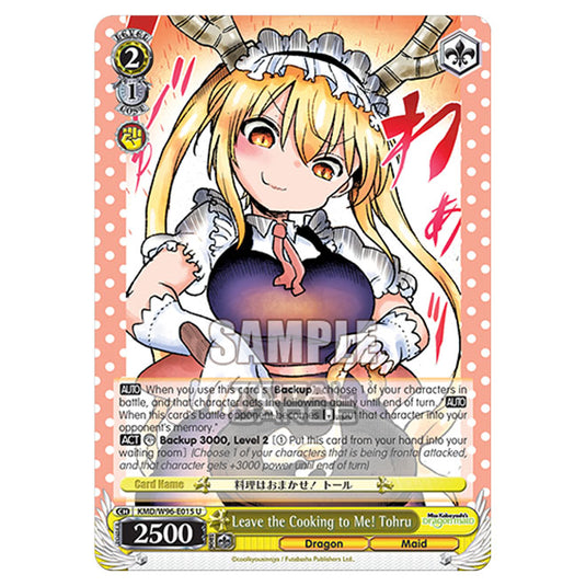 Weiss Schwarz - Miss Kobayashi's Dragon Maid - Leave the Cooking to Me! Tohru (U) KMD/W96-E015