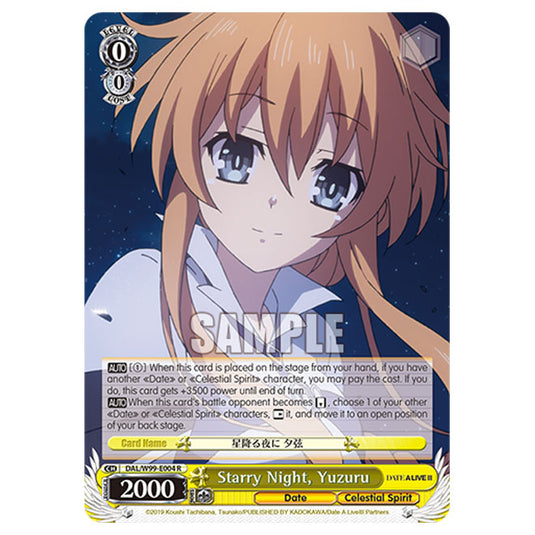 Weiss Schwarz - Date A Live Vol.2 - Starry Night, Yuzuru (R) DAL/W99-E004