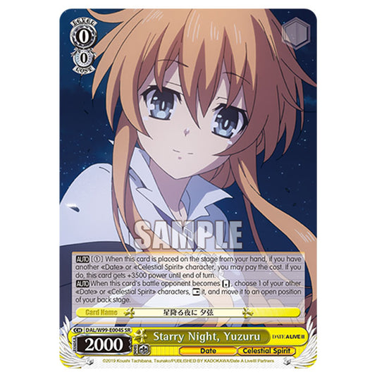 Weiss Schwarz - Date A Live Vol.2 - Starry Night, Yuzuru (SR) DAL/W99-E004S